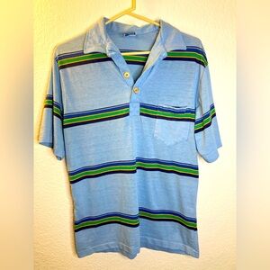 Ocean Pacific vtg Striped T Shirt 80s 90s Surf Skate OP brand retro sz L Button